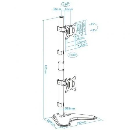 TooQ DB1703TNV-B Soporte para 2 Monitores de 17'' a 32'' Negro TooQ DB1703TNV-B Soporte para 2 Monitores de 17'' a 32'' Negro